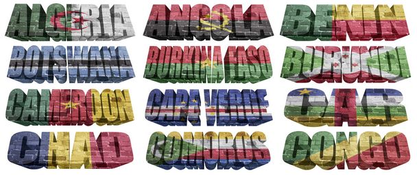 African countries (From A to C) flag words - Photo, Image