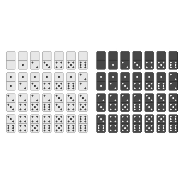 Conjunto completo de piezas de dominó. - Vector, Imagen