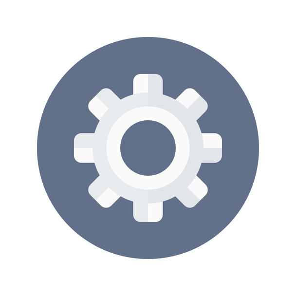 White gear wheel icon over blue - Vector, Image