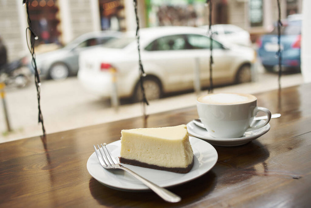 pastel café taza restaurante estilo de vida ocio - Foto, Imagen