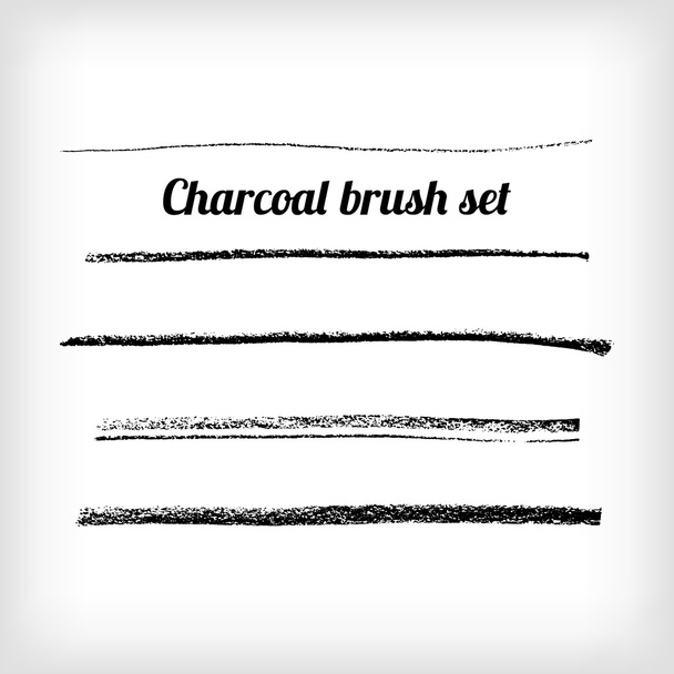 Hand drawn charcoal brush set.  Scalable  grunge vector - Vector, Image