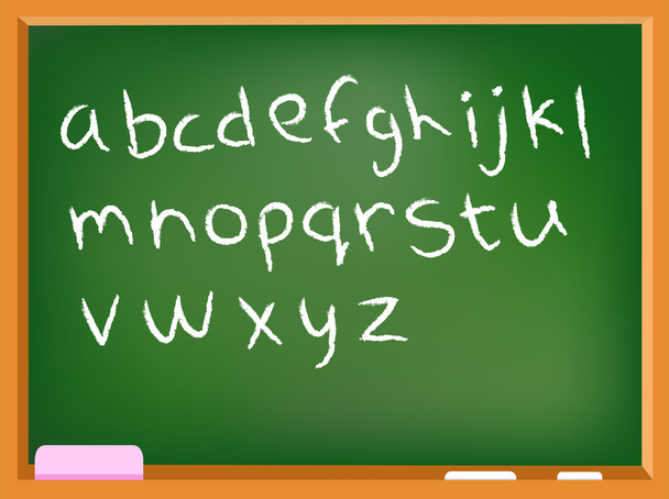 kleine letters schoolbord alfabet - Wektor, obraz