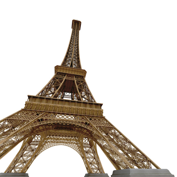 Eiffelova věž izolované na bílém s vysokým rozlišením - Fotografie, Obrázek