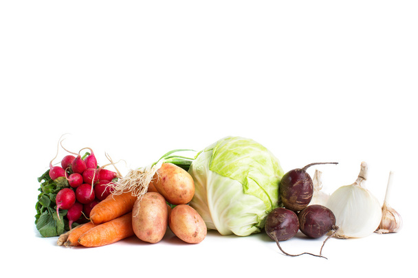 λαχανικά που απομονώνονται σε λευκό φόντο - Φωτογραφία, εικόνα