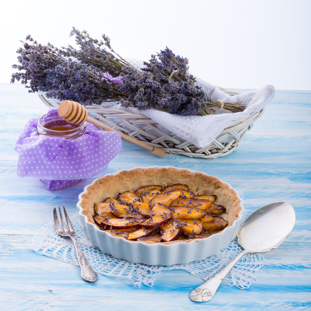 Nectarine tarte with honey - Photo, image
