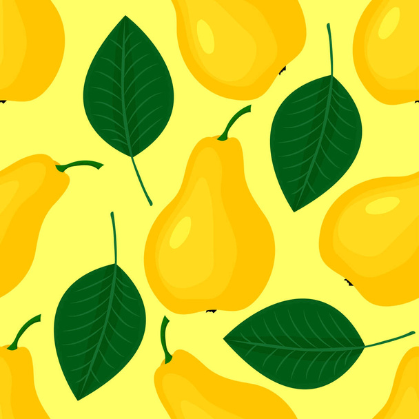 Pears, seamless pattern, drawing vector illustration - Vector, Image