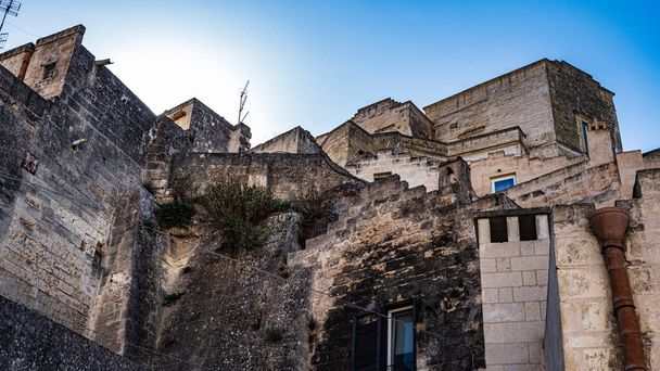 View of the historic center of Matera, Sassi. Basilicata. Italy. - 写真・画像