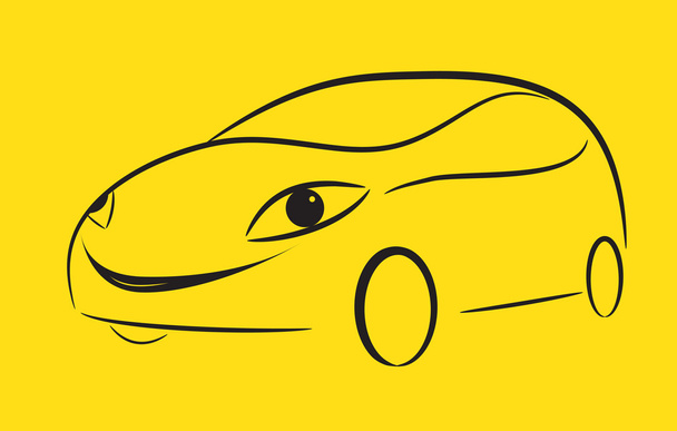 Карикатурный силуэт автомобиля
 - Вектор,изображение