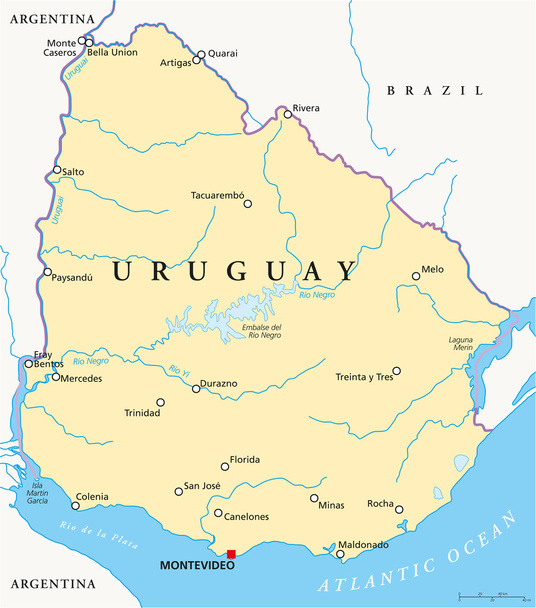 Uruguay Political Map - Vector, Image