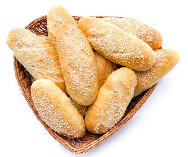 Small sesame breads in a basket - Photo, Image