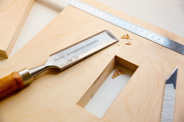 making a component of wood furniture - Foto, Imagem