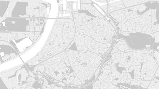 Bílé a světle šedé Antverpy Oblast města vektor pozadí mapa, ulice a vodní kartografie ilustrace. Širokoúhlý poměr, digitální plochý design streetmap. - Vektor, obrázek