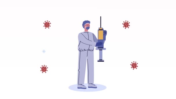 анімація ковідо19 частинок вірусу з науковою ліфтинговою вакциною
 - Кадри, відео
