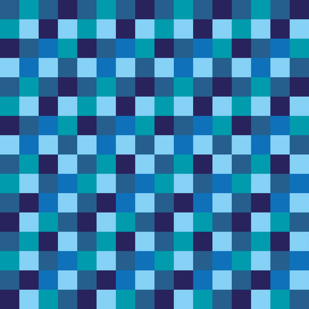 Bezešvé modré vícebarevné čtvercové vzor pozadí - Vektor, obrázek