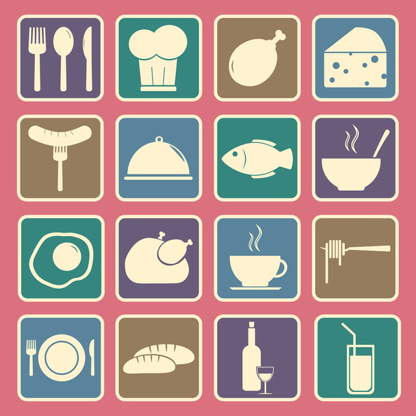 Набор иконок для еды - Вектор,изображение