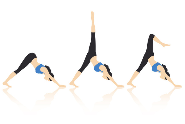 Yoga poses vektör - Vektör, Görsel