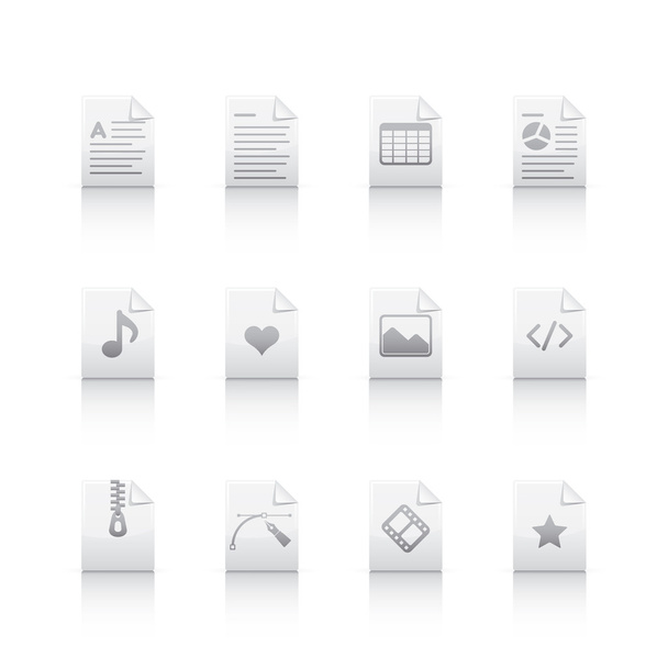 sada ikon - soubory dokumentů v šedé barvě - Fotografie, Obrázek