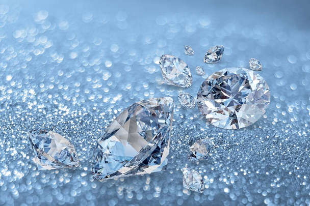 many beautiful diamonds on background, close up - Foto, afbeelding