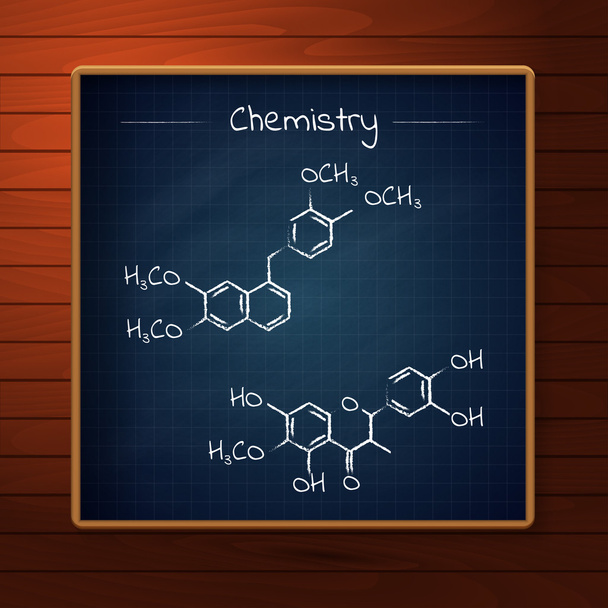 School chalkboard on the wooden background - Vector, Image