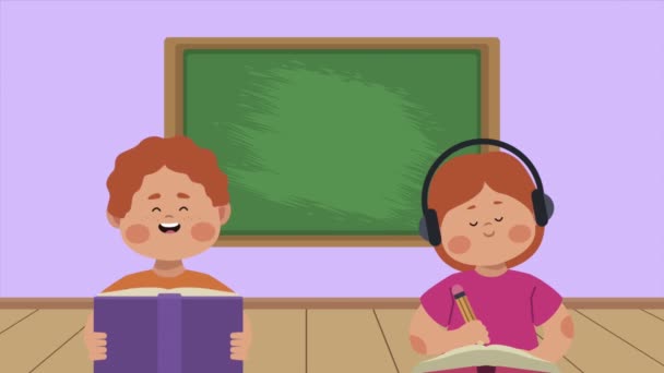 小さな子供たちは本を持って - 映像、動画