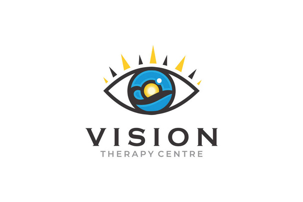 Creative graphic vector innovation for eye vision concept logo design template - Vector, Image