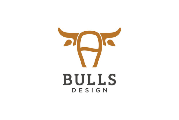Буква Логотип, логотип Быка, логотип главного быка, шаблон логотипа - Вектор,изображение