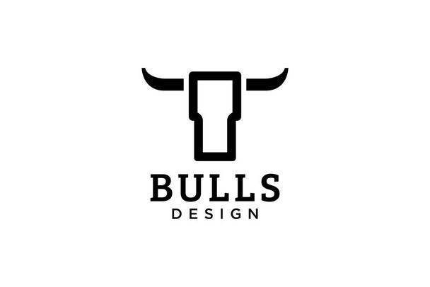 Logotipo de la letra O, logotipo del toro, logotipo del toro principal, plantilla de diseño de logotipo monograma - Vector, imagen