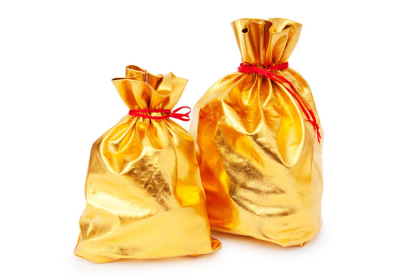 Golden sacks full of something good - Photo, Image