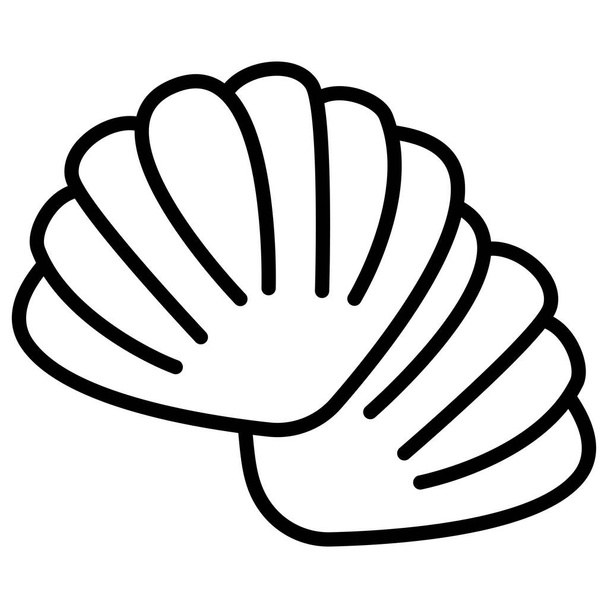 sea shell icon. outline seashell vector illustration. isolated contour. - Вектор, зображення