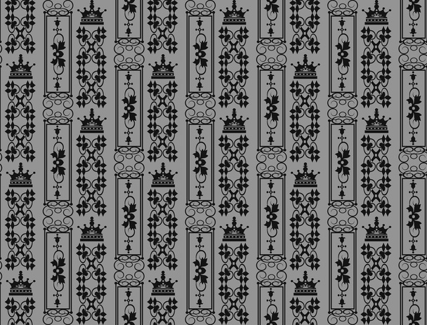 壁のダマスク織の装飾的な壁紙ベクター ヴィンテージのシームレスなパターン - ベクター画像