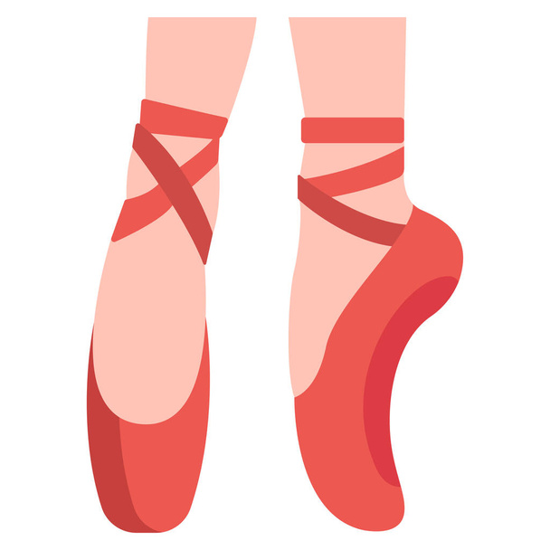 icono de vector simple, ilustración de zapatos de ballet - Vector, imagen