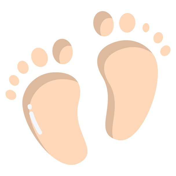 ícone de vetor simples, ilustração de pés de bebê - Vetor, Imagem