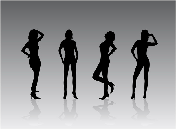 Fashion silhouettes - Vector, Image