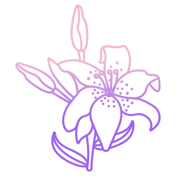 Jednoduchá ikona tygří lilie, vektorová ilustrace - Vektor, obrázek