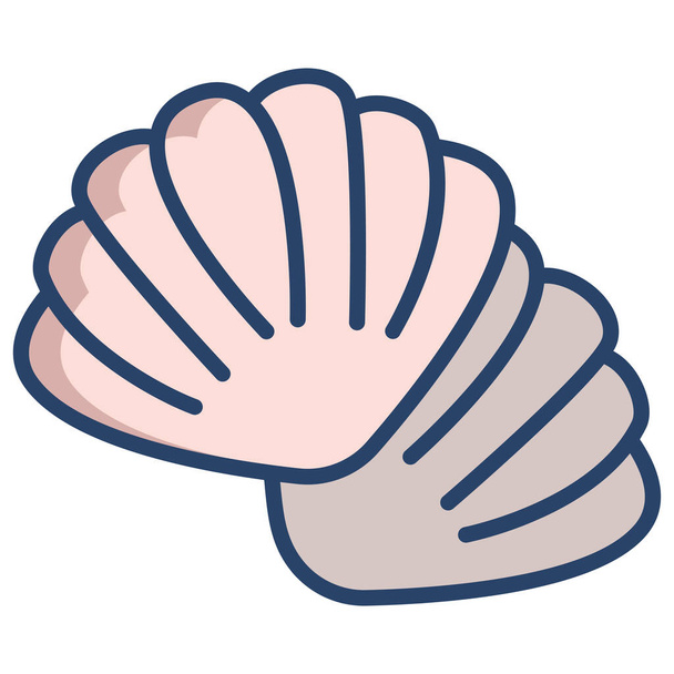 ícone de concha do mar. ilustração simples de ícones vetoriais de concha para web design - Vetor, Imagem