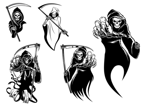 Muerte esqueleto personajes
 - Vector, imagen