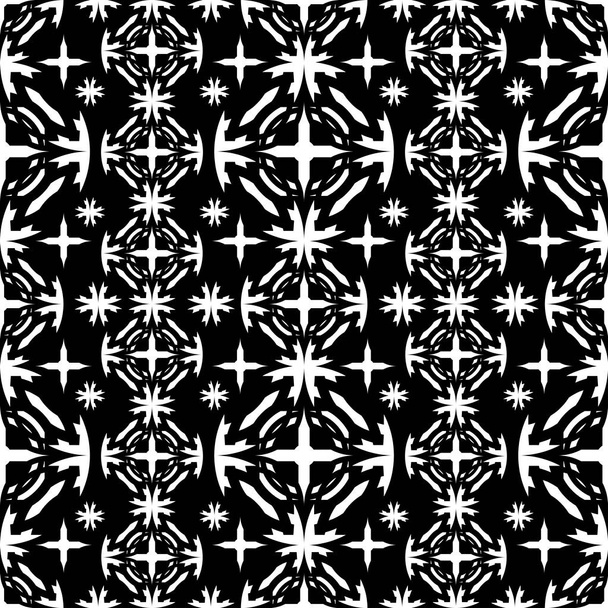 Abstract geometric seamless pattern. Black and white style pattern with circle and line. - Vektor, Bild