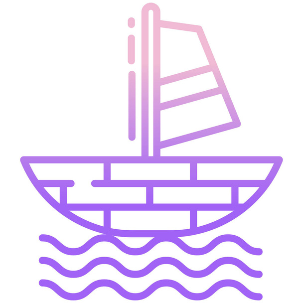 ship web icon simple design - Vetor, Imagem