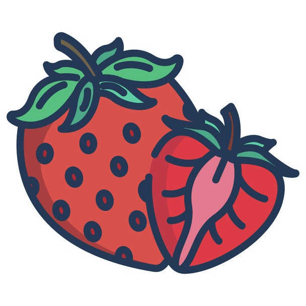 strawberry. web icon simple illustration - Vector, Image