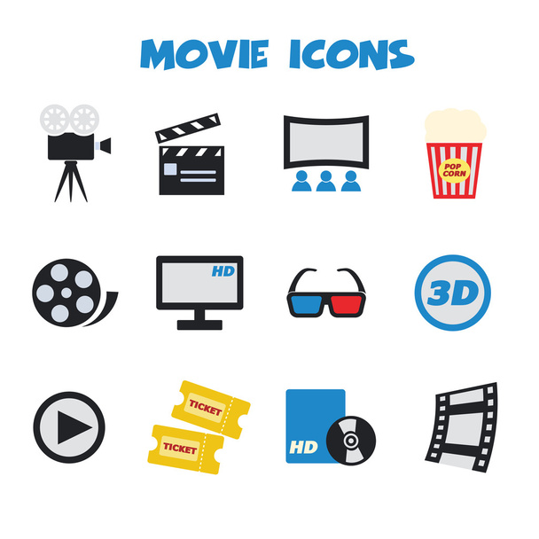 movie icons - Vettoriali, immagini