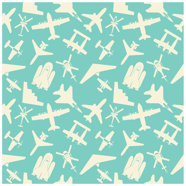 Flugzeug-Symbole und Hintergrund, Muster - Vektor, Bild