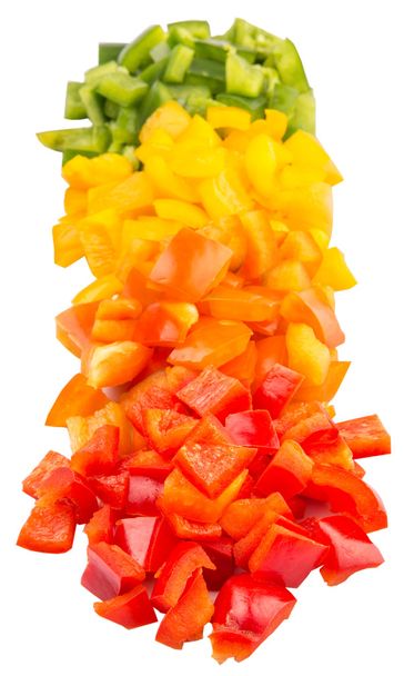 Close up view of chopped colorful capsicum - Photo, Image