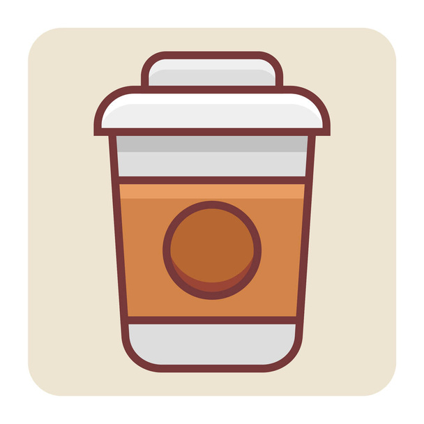 Vyplněná ikona obrysu pro šálek kávy. - Vektor, obrázek