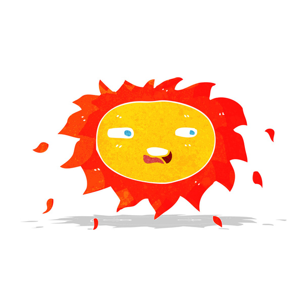 cartoon sad sun - Vector, Image