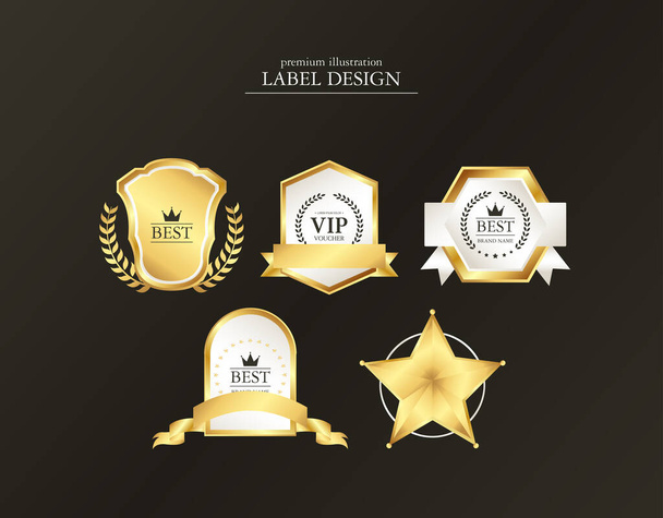 Zlatý list vysoce kvalitní design etikety  - Vektor, obrázek