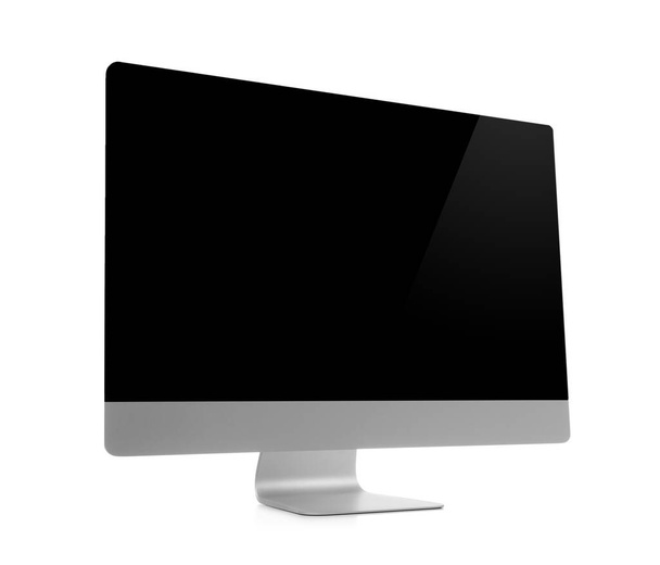 Modern computer with blank screen isolated on white - Fotoğraf, Görsel