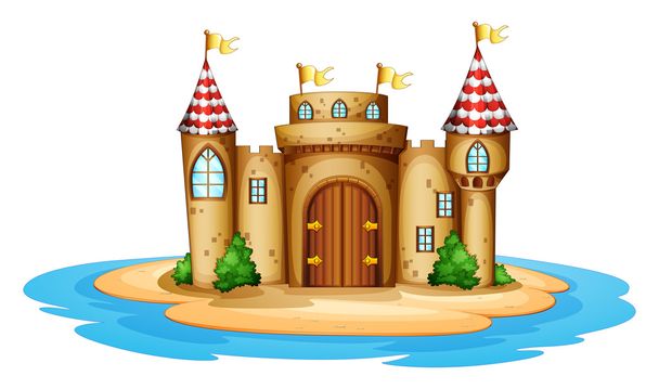 Замок на острове
 - Вектор,изображение