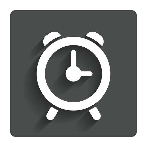 Alarm clock sign icon. Wake up alarm symbol. - Vetor, Imagem