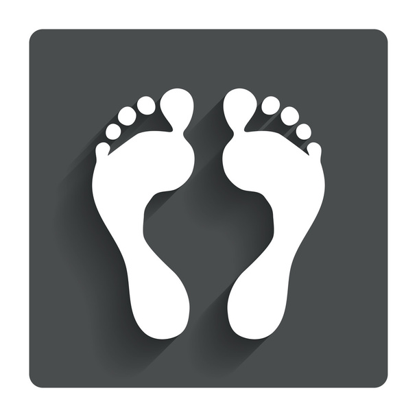 Human footprint sign icon. Barefoot symbol. - Вектор,изображение