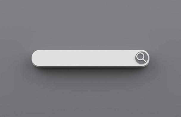 Minimal abstract search bar isolated on dark background 3d rendering illustration. - Foto, Bild